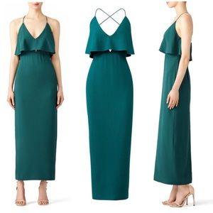 STYLESTALKER Teal Rory Ruffled Maxi Dress Size S